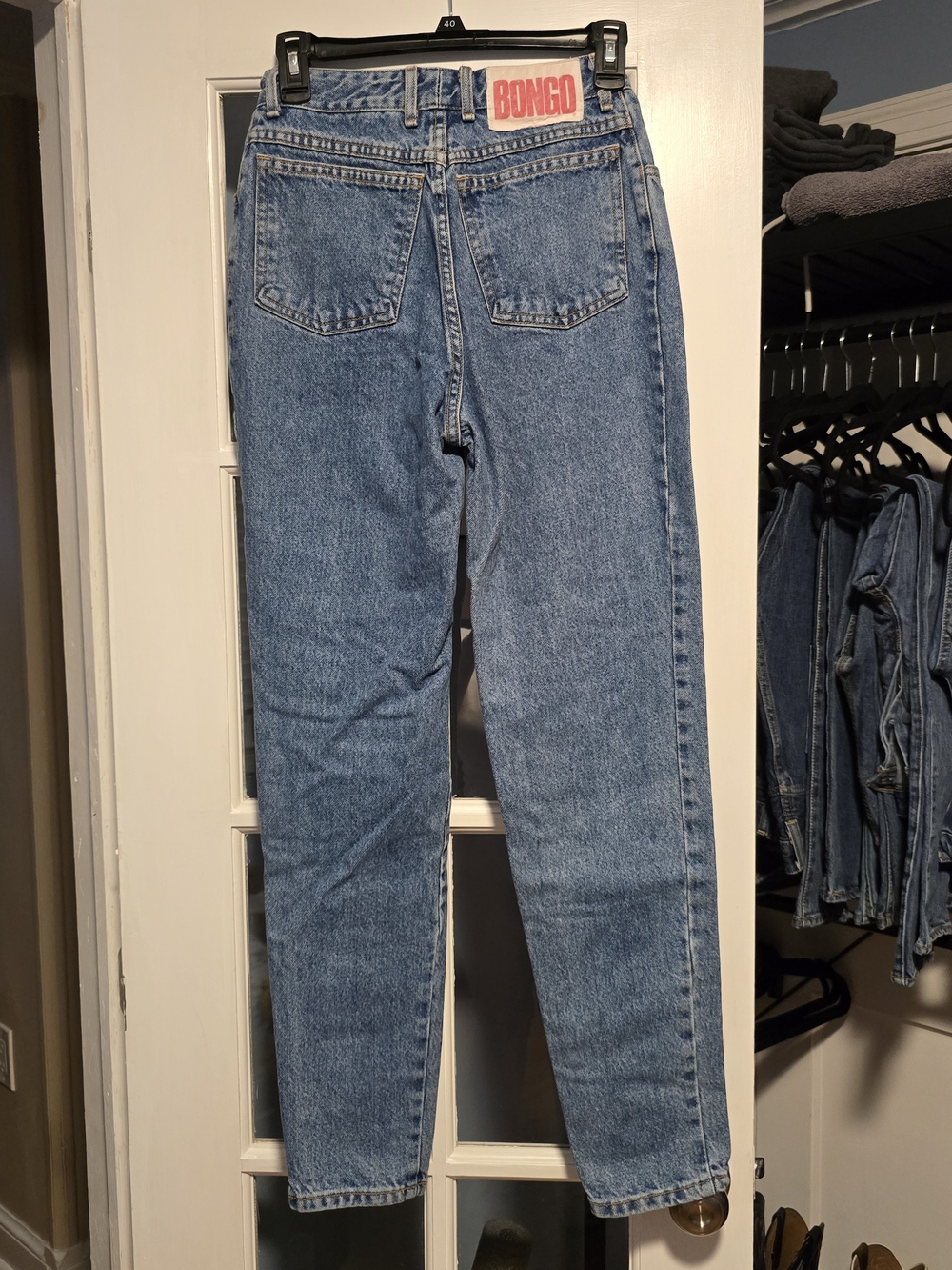 BONGO High-Rise Mom Jeans in Classic Blue Denim